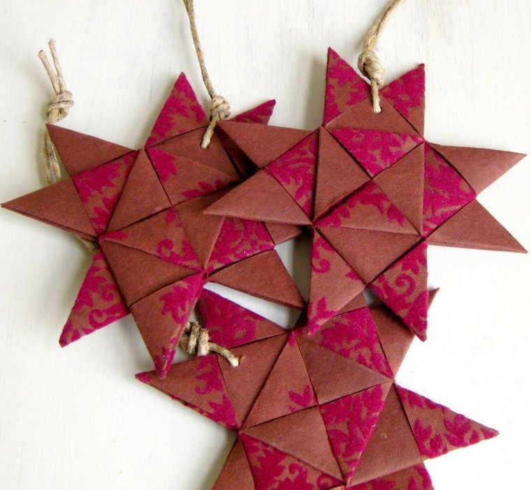 origami Noel fleurs rouge