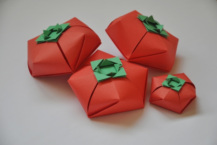 origami Noel tomates papier