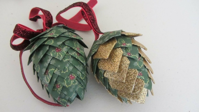 origami déco Noël pommes de pin