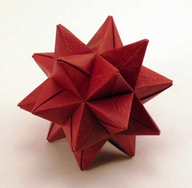origami déco Noël rouge