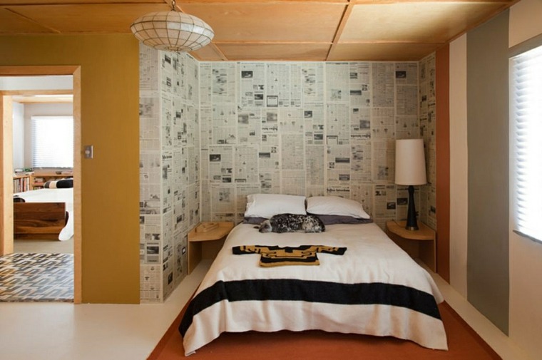 papiers peints journal deco mur chambre moderne