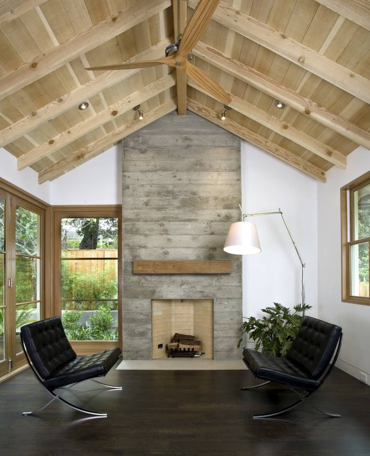 plafond design inclinee bois