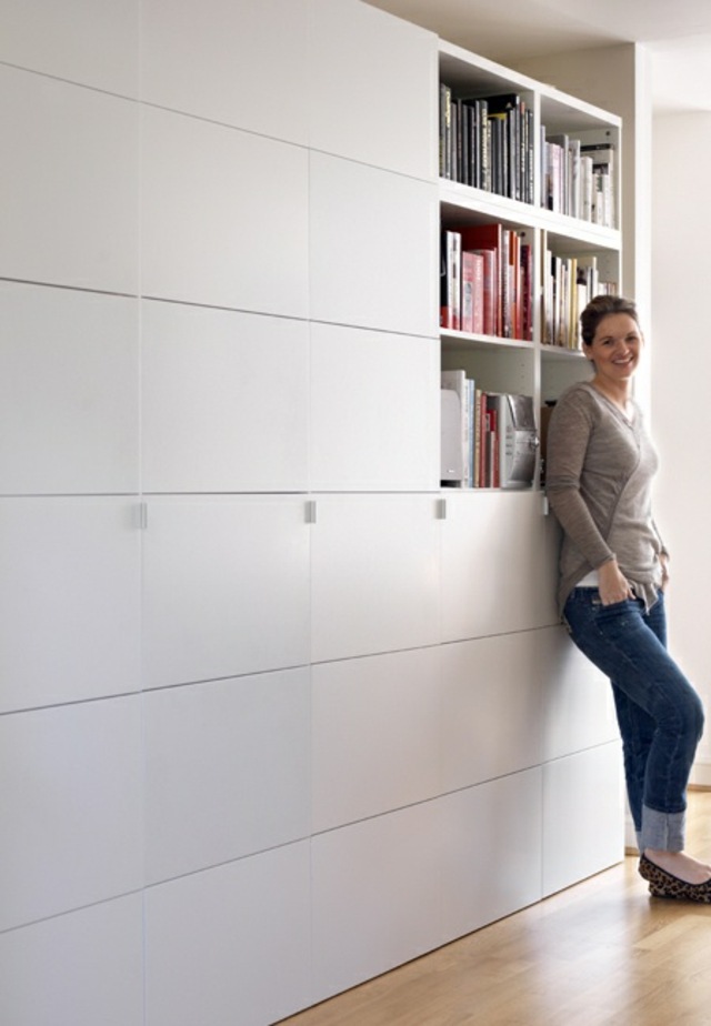 meuble ikea rangement idée gain de place salon couloir étagères rangement livres