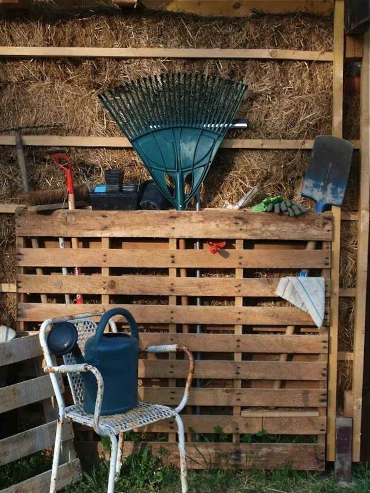 jardin rangement garage idée bricolage palette en bois 