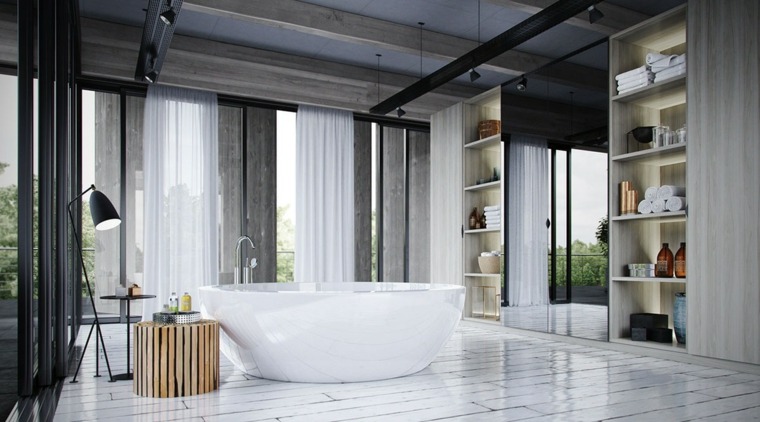 salle de bain luxe baignoire design moderne