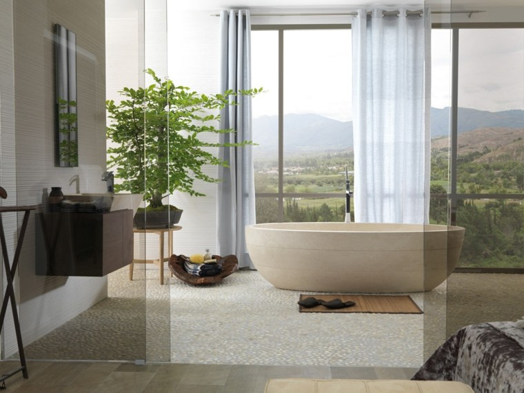 salle de bain zen baignoire moderne