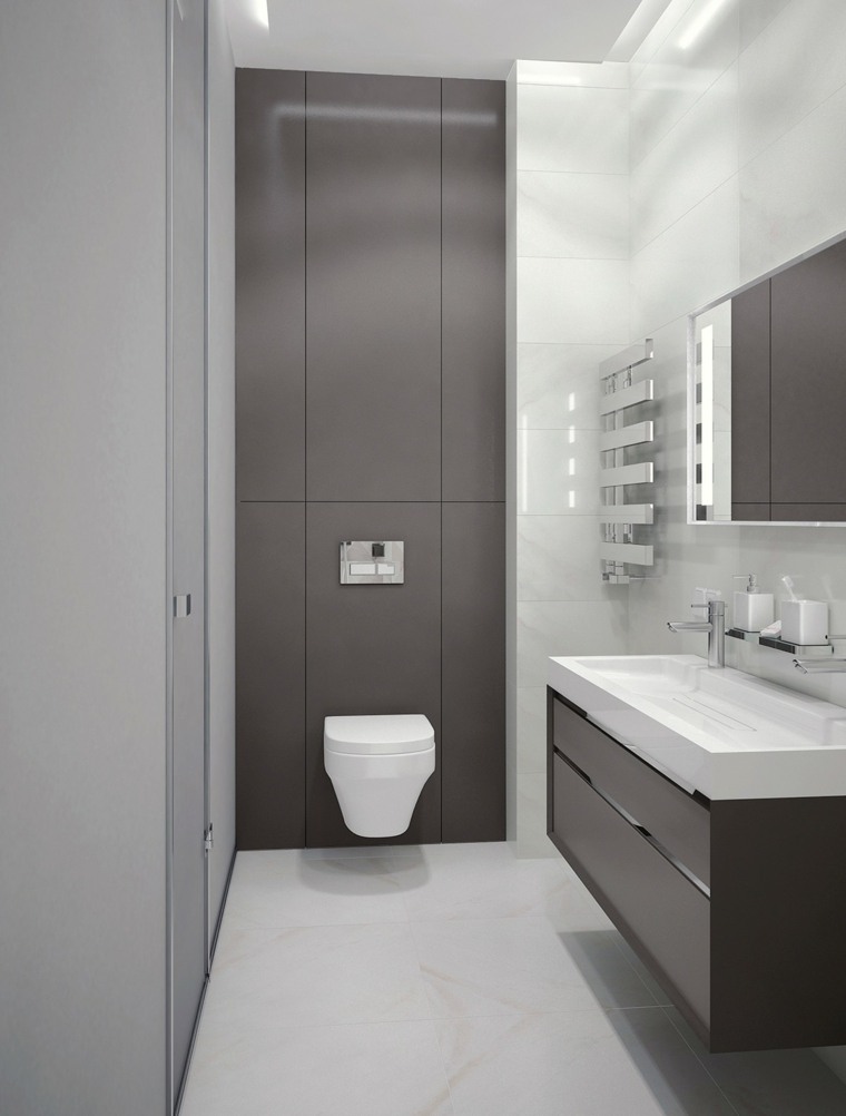 toilettes design idée aménagement miroir meuble déco design moderne idée