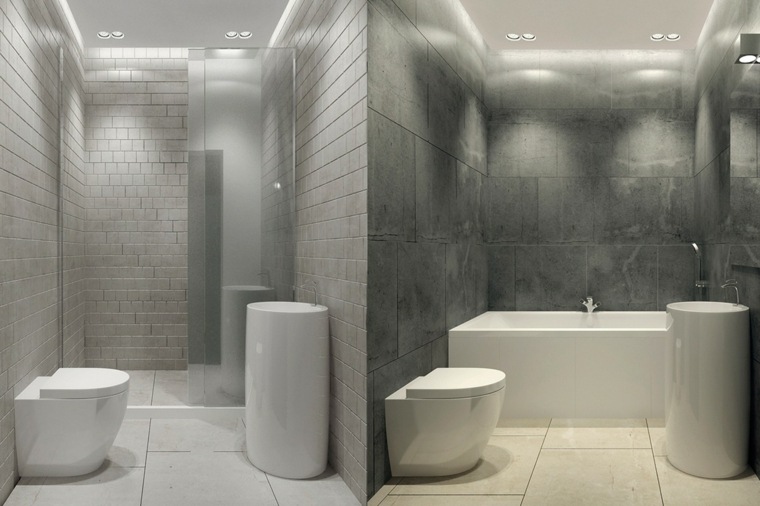 salle de bain aménagement toilettes cabine douche carrelage idée 