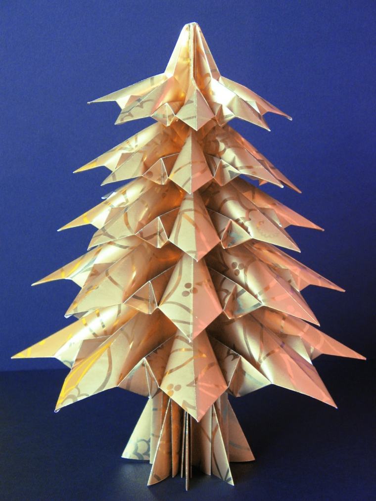 sapin de Noël origami or