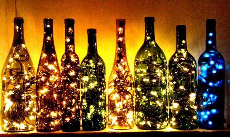 bouteille verre guirlande lumineuse idée design 