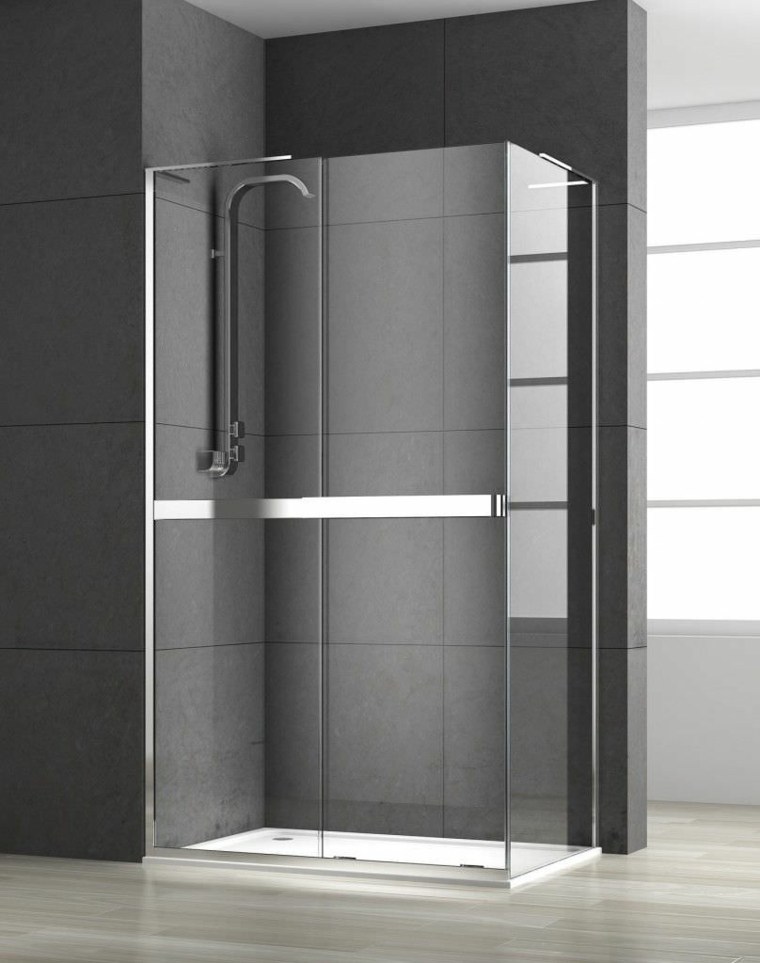 cabine douche paroi fixe idée salle de bain