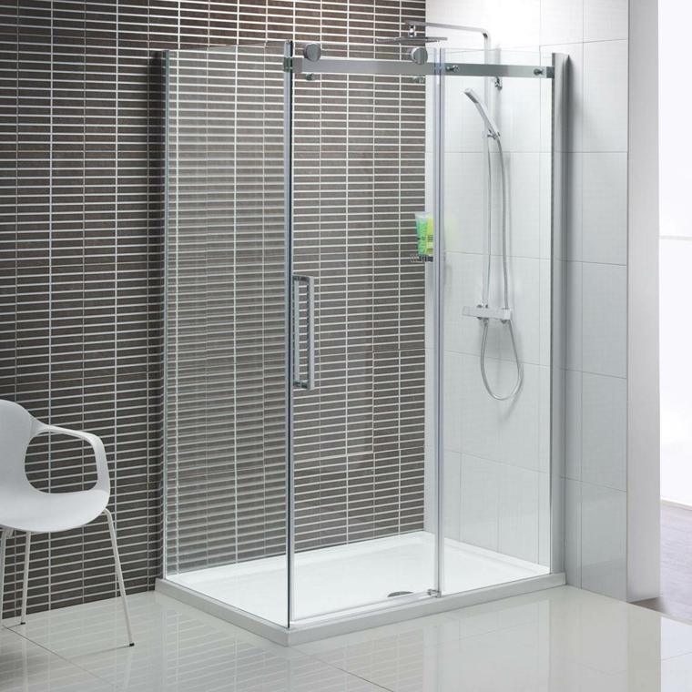 carrelage salle de bain original idée cabine douche paroi verre