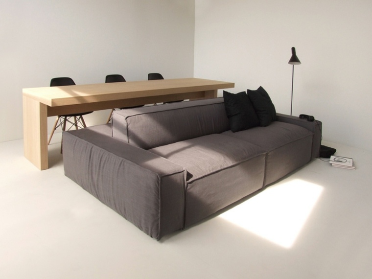 canapé petit espace design idée table en bois laqué design chaise arkimera
