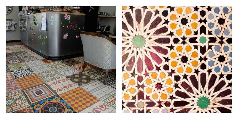 carrelage sol marocain zellige idée revêtement sol intérieur fauteuil
