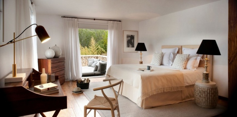 maison design moderne chambre à coucher design éclairage lit coussins