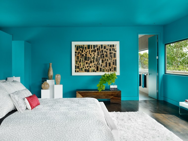 couleur de chambre bleu moderne