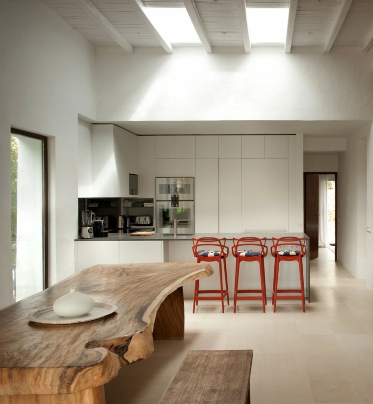 table bois rustique design maison cuisine idée 
