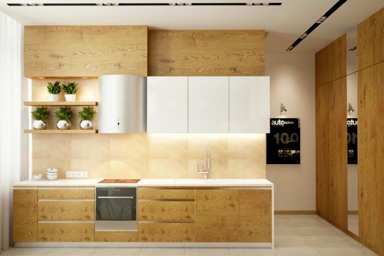 cuisine bois design moderne idée mobilier déco intérieur 