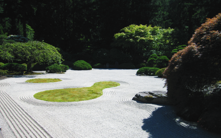 image déco jardin zen japonais sec