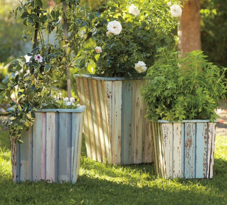 pots de fleurs DIY idée déco jardin terrasse aménagement bacs à fleurs diy