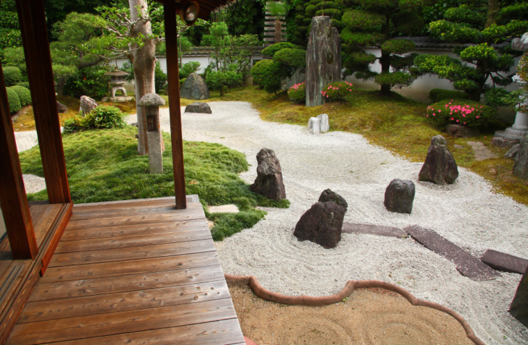 deco de jardin japonais sable