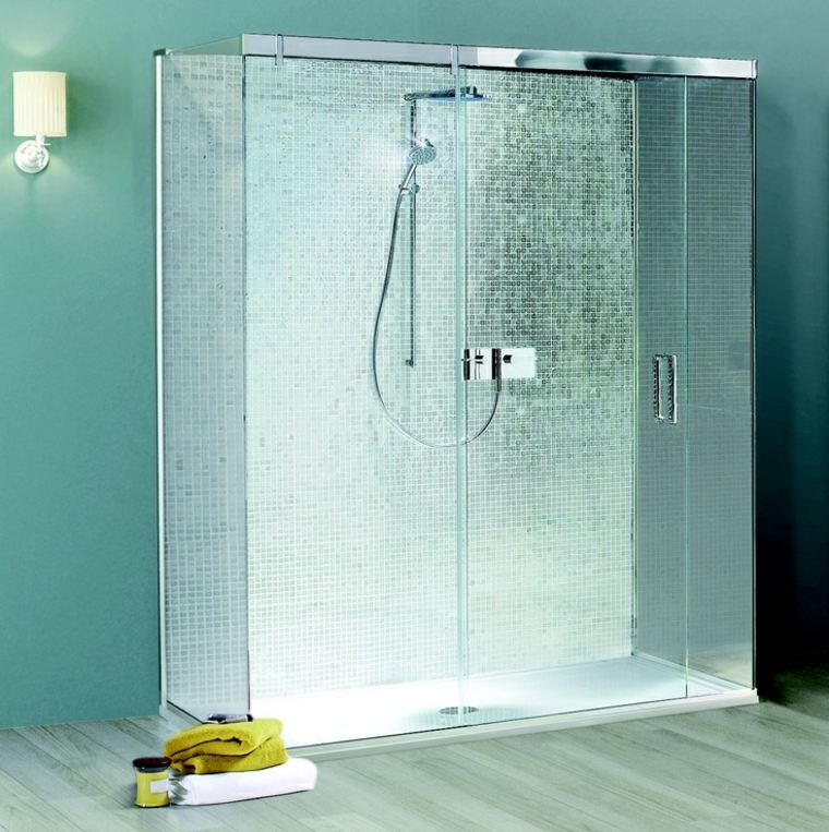 cabine de douche élégante idée paroi verre salle de bain aménagement