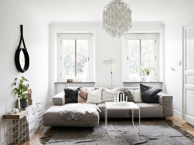 déco cocooning idee canape gris