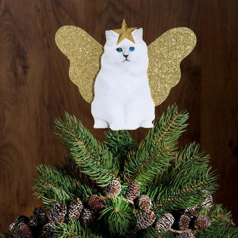déco sapin ange chat