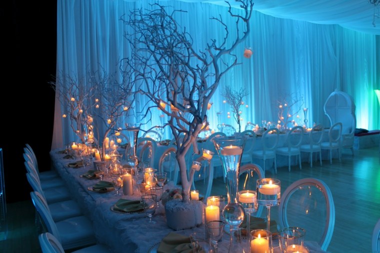 décoration table mariage blanc hiver