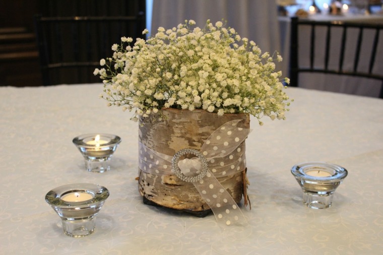 décoration table mariage bouleu