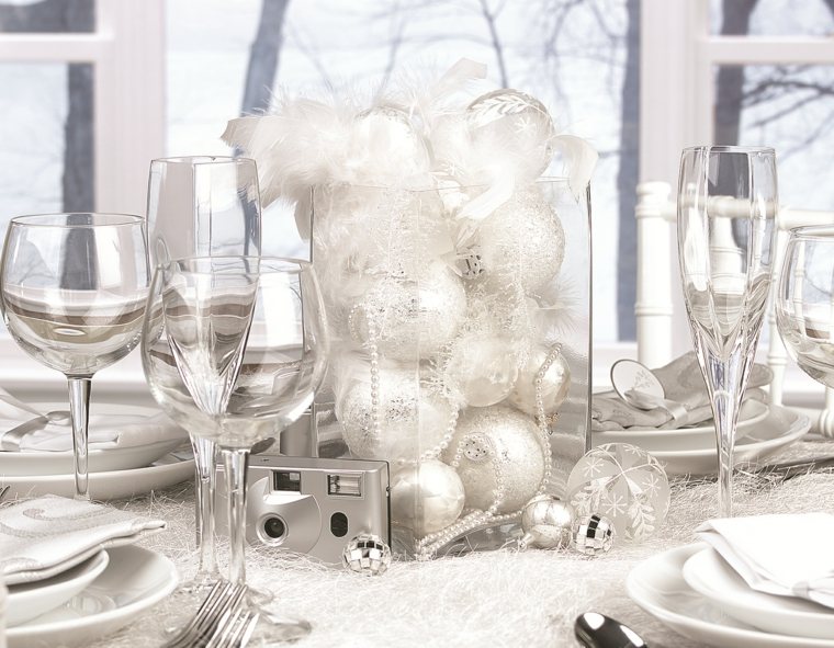 décoration table mariage hiver argent