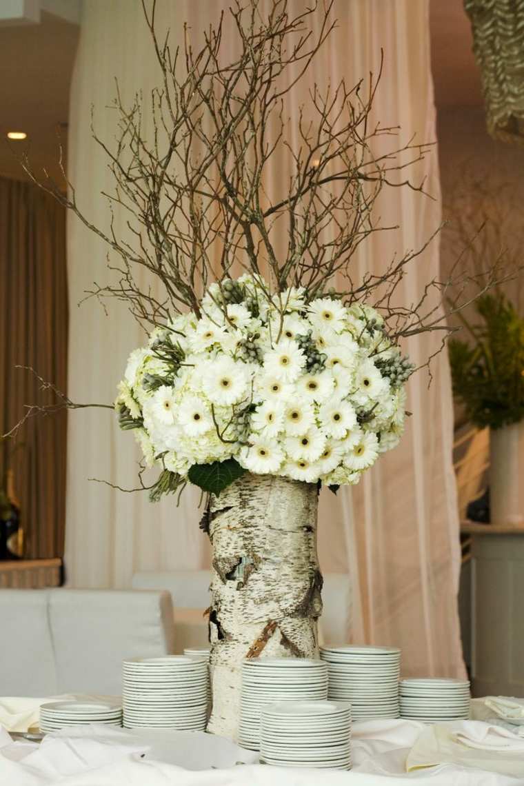 décoration table mariage vase bouleau