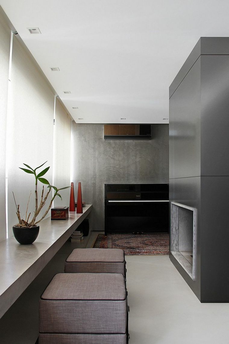 appartement design moderne tabouret gris aménagement intérieur déco idée faux plafond intérieur design 
