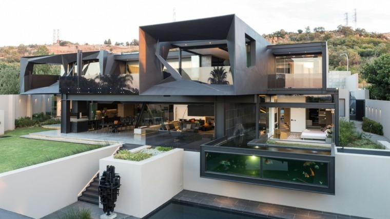 maisons modernes design extérieur acier architecture contemporaine kloof-road-house