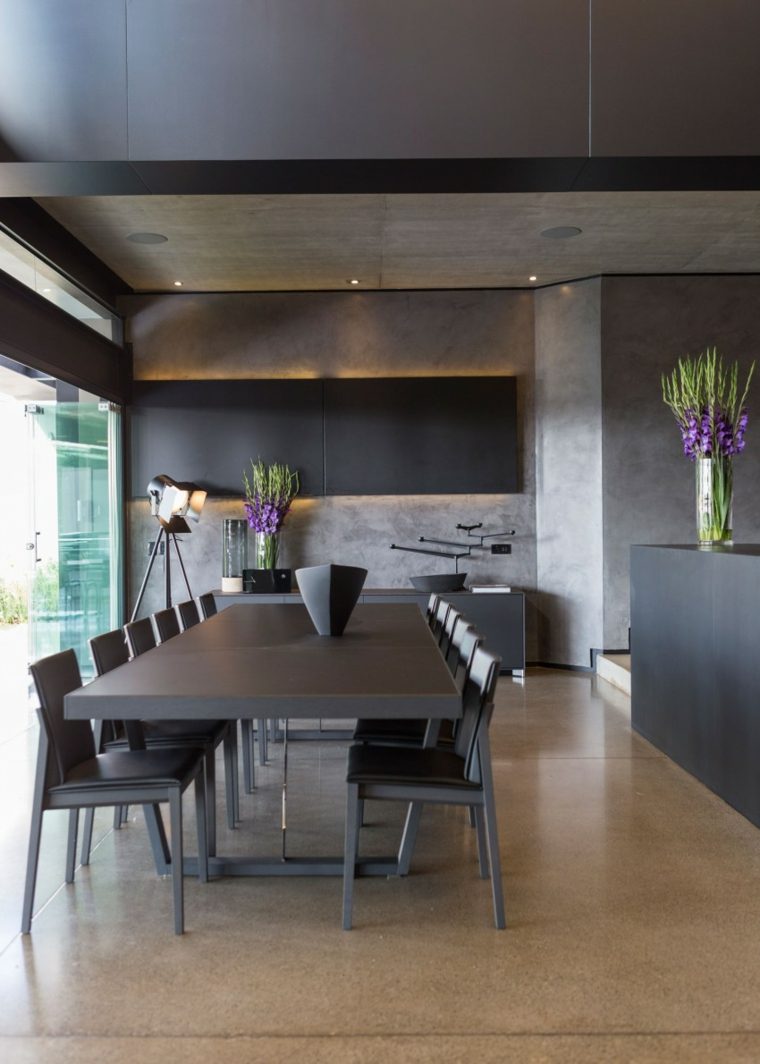 table à manger idée déco intérieur maison originale moderne design table grise