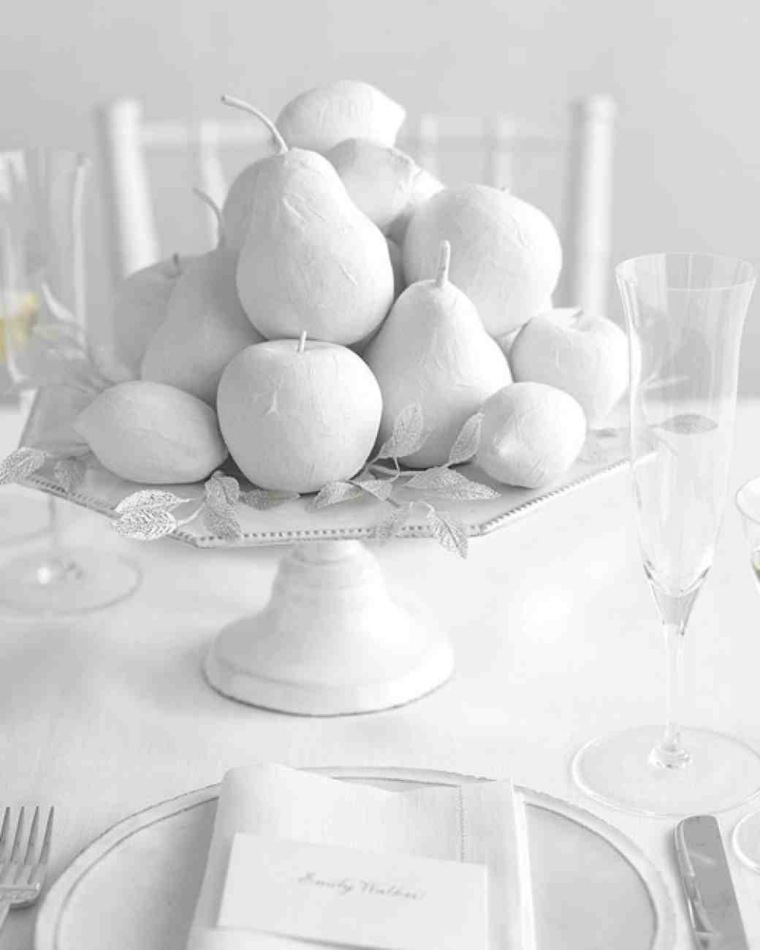mariage hiver centre table blanc