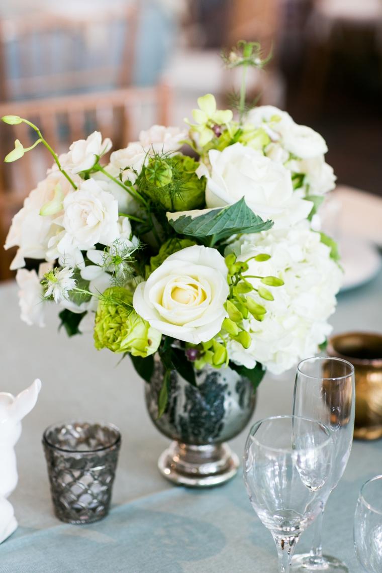 mariage hiver centre table fleurs