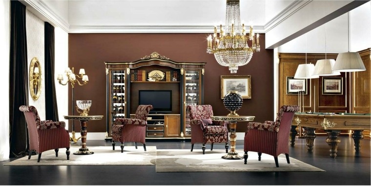 intérieur baroque style salon design fauteuil baroque luminaire luxe salon