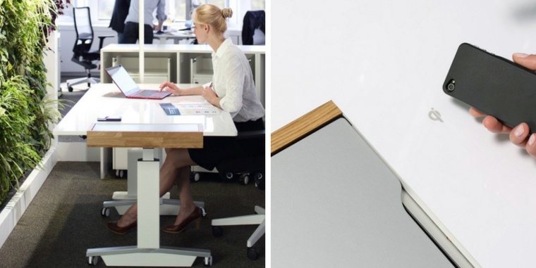 meubles design bureaux chargeurs portable sans fil