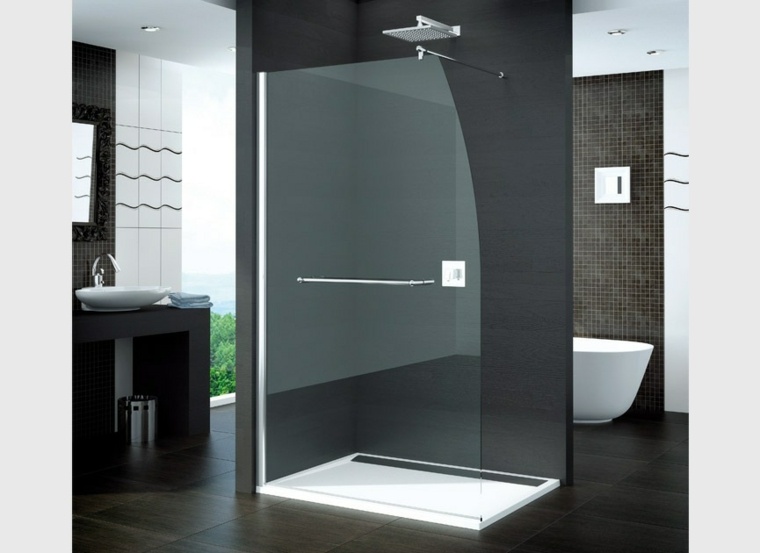 cabine de douche paroi design idée verre paroi déco salle de bain