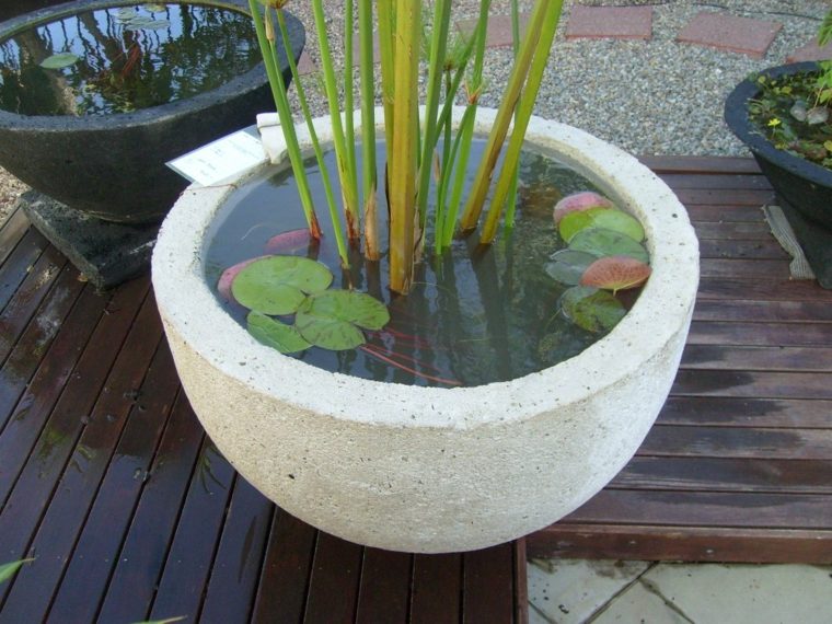 petit bassin blanc idée aménagement extérieur jardin