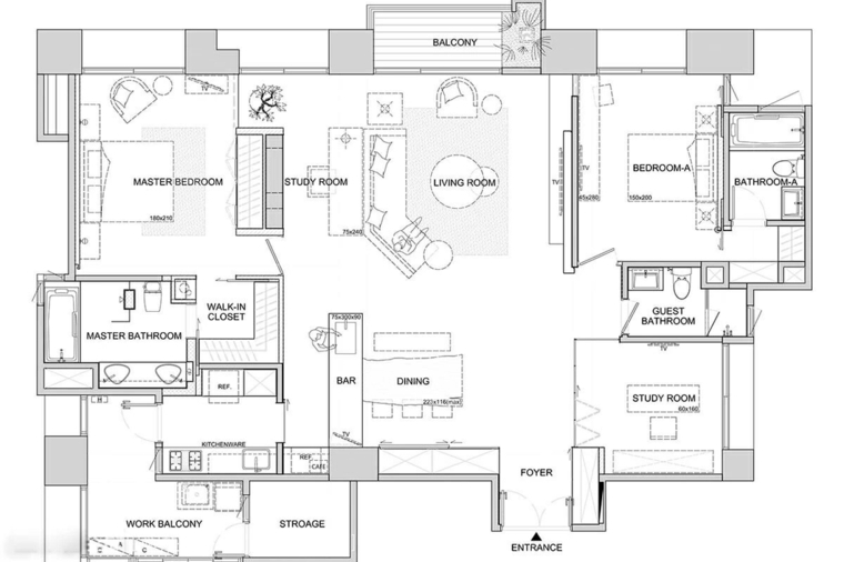 plan maison moderne deco asiatique 