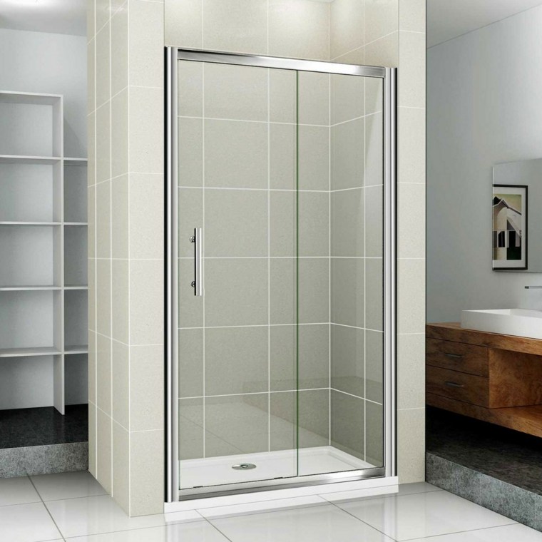 salle de bain contemporaine cabine porte douche
