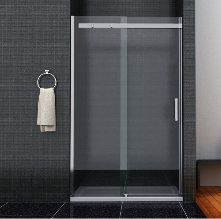 salle de bain grise design cabine douche idée 