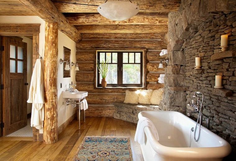 salle de bain bois design rustique 