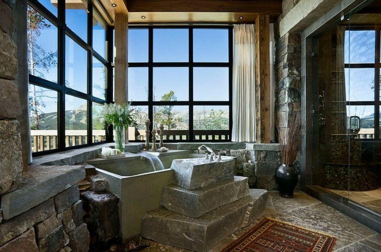 salle de bain pierre deco rustique