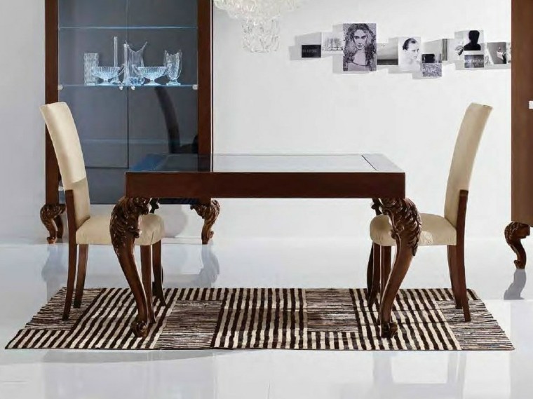 table à manger style baroque design idée déco chaise tapis de sol design photos