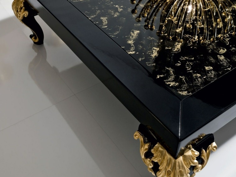 table baroque basse salon design moderne noire 