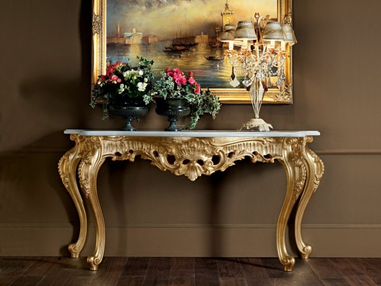 table design console baroque style déco tableau luminaire