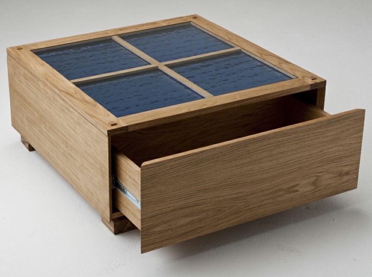 table basse bois tiroir design idée 